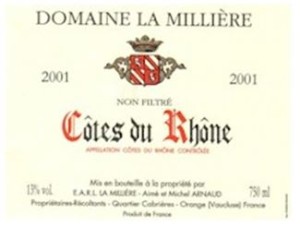 Cotes du Rhone Wine 2001